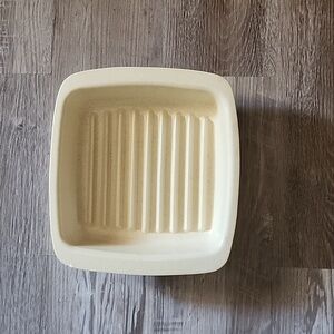 Vintage Microceram Anchor Hocking Ceramic 8" Inch Square Open Roaster